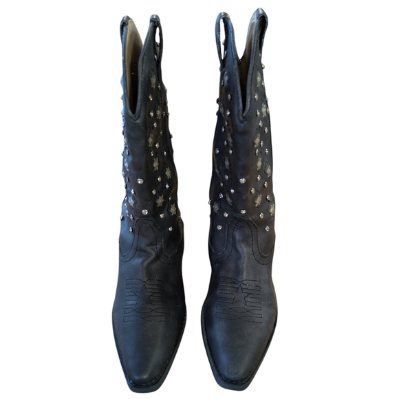 Roper Starlights Navy Studded Cowboy Boots Size 7 - Picture 6 of 13